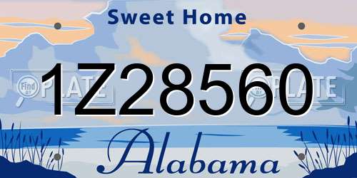 1Z28560 Alabama License Plate