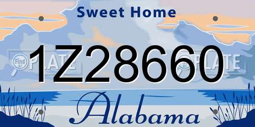1Z28660 Alabama License Plate