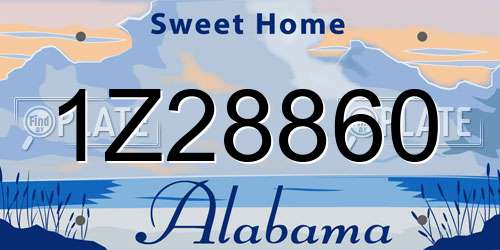 1Z28860 Alabama License Plate