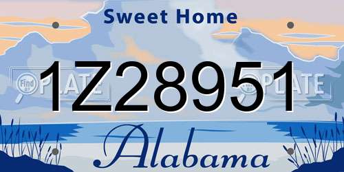 1Z28951 Alabama License Plate