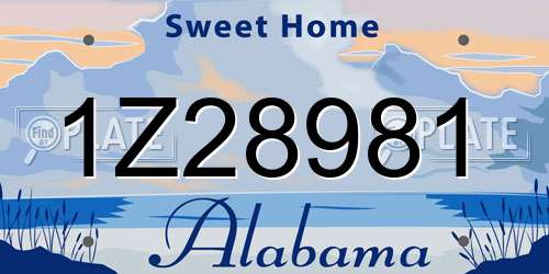 1Z28981 Alabama License Plate