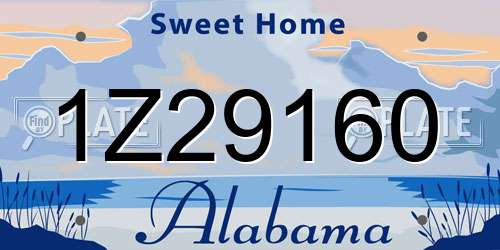 1Z29160 Alabama License Plate