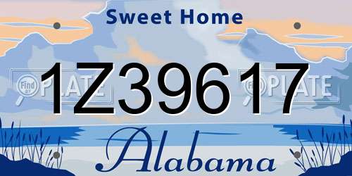 1Z39617 Alabama License Plate