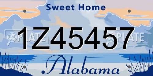 1Z45457 Alabama License Plate