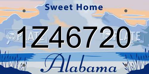 1Z46720 Alabama License Plate