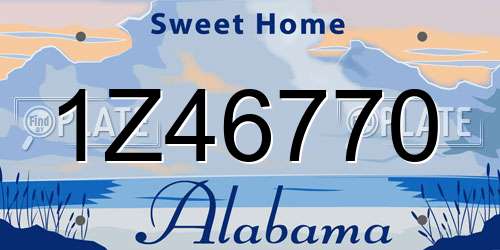1Z46770 Alabama License Plate