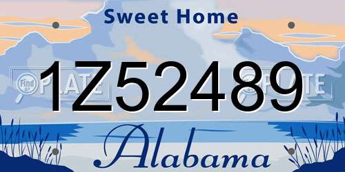 1Z52489 Alabama License Plate
