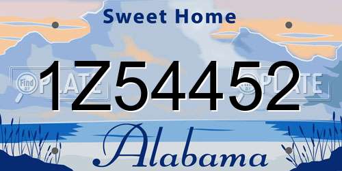 1Z54452 Alabama License Plate