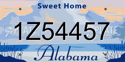 1Z54457 Alabama License Plate