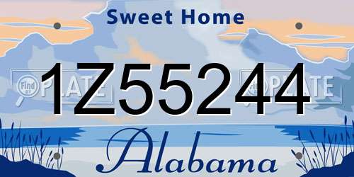 1Z55244 Alabama License Plate