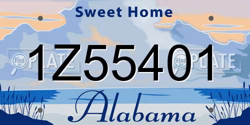1Z55401 Alabama License Plate