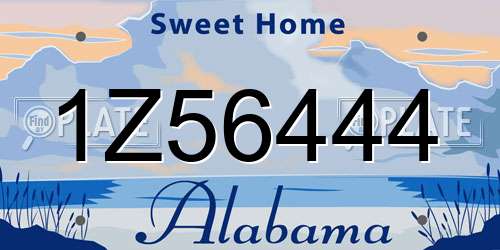 1Z56444 Alabama License Plate