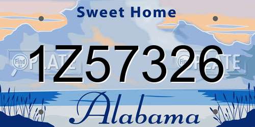 1Z57326 Alabama License Plate