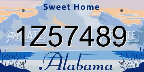 1Z57489 Alabama License Plate