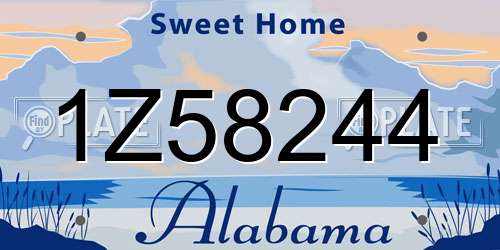 1Z58244 Alabama License Plate