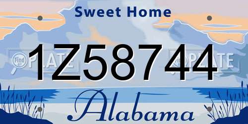 1Z58744 Alabama License Plate