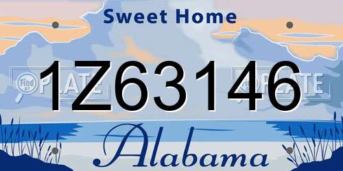1Z63146 Alabama License Plate