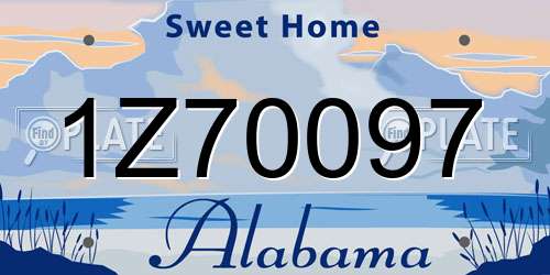 1Z70097 Alabama License Plate