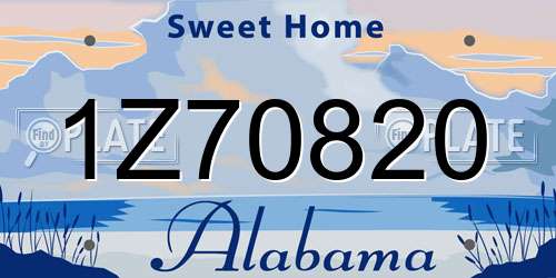 1Z70820 Alabama License Plate