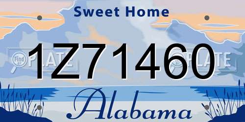 1Z71460 Alabama License Plate