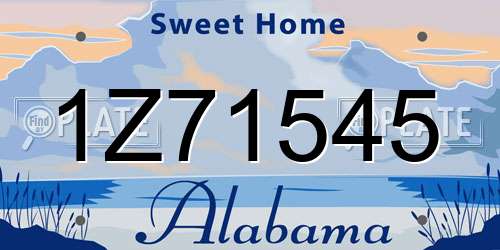 1Z71545 Alabama License Plate