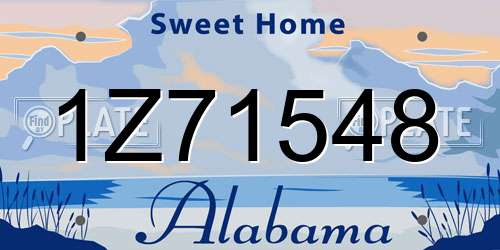 1Z71548 Alabama License Plate