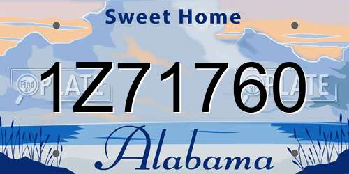 1Z71760 Alabama License Plate