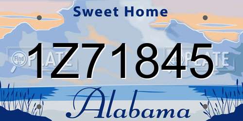 1Z71845 Alabama License Plate