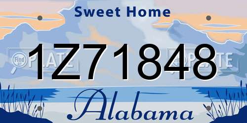 1Z71848 Alabama License Plate