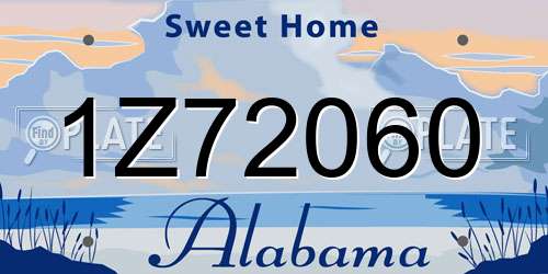 1Z72060 Alabama License Plate