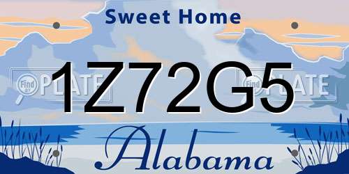 1Z72G5 Alabama License Plate