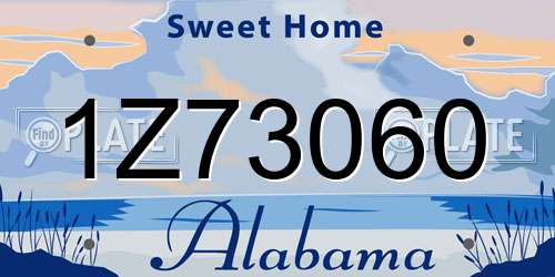 1Z73060 Alabama License Plate