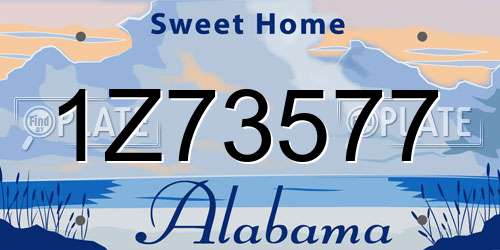 1Z73577 Alabama License Plate
