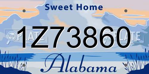 1Z73860 Alabama License Plate