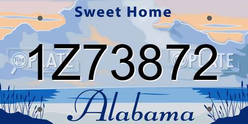 1Z73872 Alabama License Plate