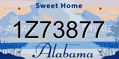 1Z73877 Alabama License Plate