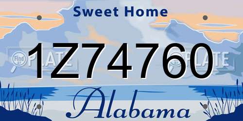 1Z74760 Alabama License Plate