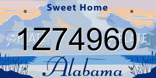 1Z74960 Alabama License Plate