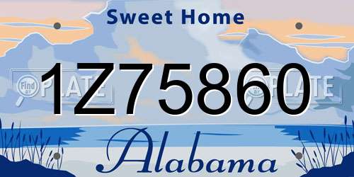 1Z75860 Alabama License Plate