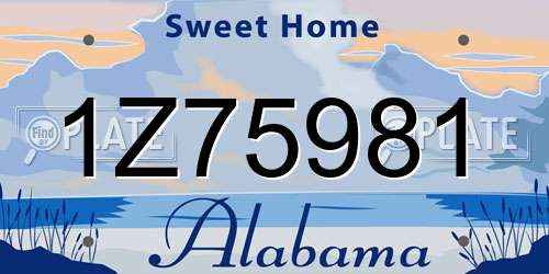 1Z75981 Alabama License Plate