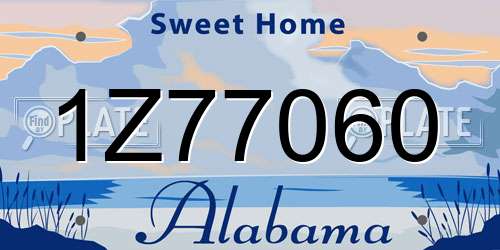1Z77060 Alabama License Plate