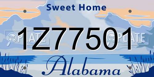 1Z77501 Alabama License Plate