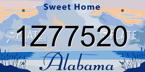 1Z77520 Alabama License Plate