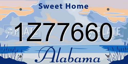 1Z77660 Alabama License Plate