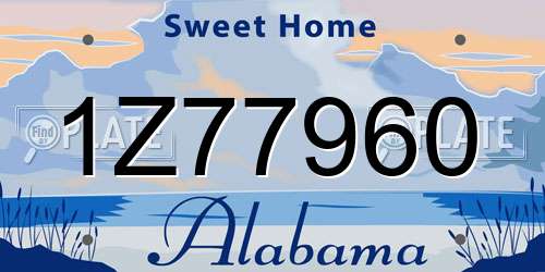 1Z77960 Alabama License Plate