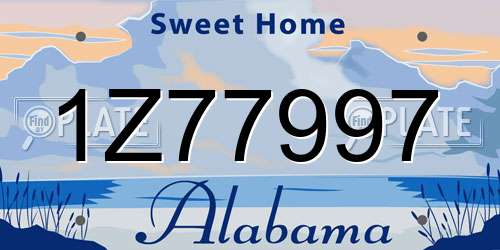 1Z77997 Alabama License Plate