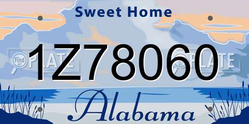 1Z78060 Alabama License Plate