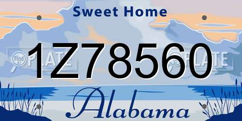 1Z78560 Alabama License Plate