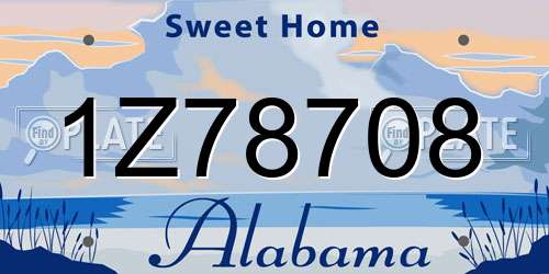 1Z78708 Alabama License Plate