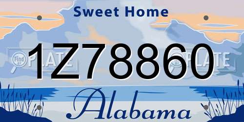1Z78860 Alabama License Plate